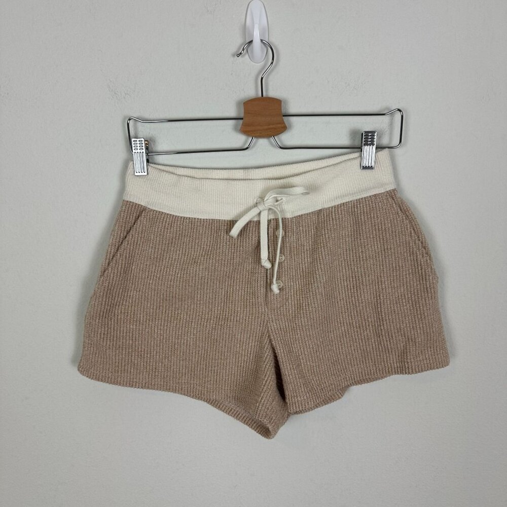 American Eagle Fleece Lounge Sweatshorts XS Athleisure Waffle Knit Ribbed Stretc